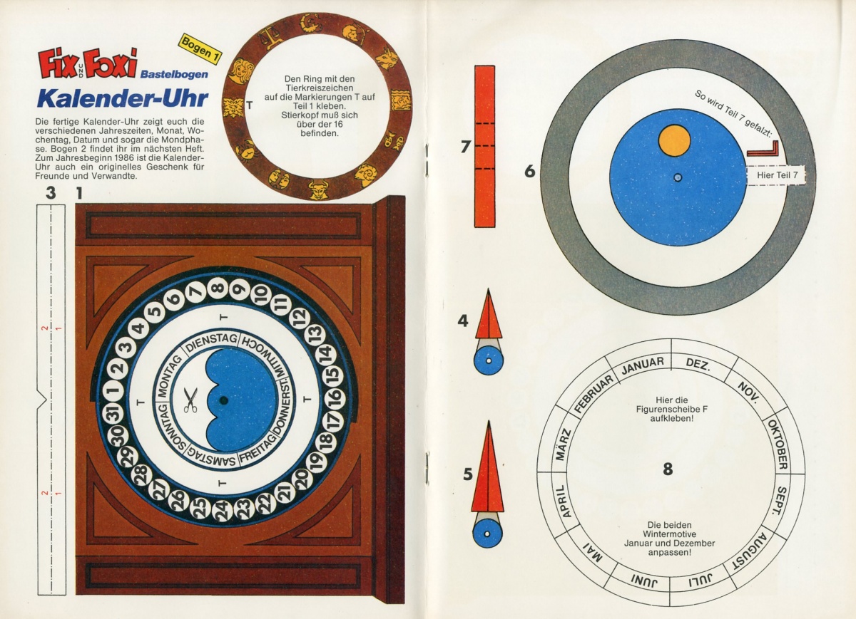 Bastelbogen: Kalender-Uhr – Kaukapedia