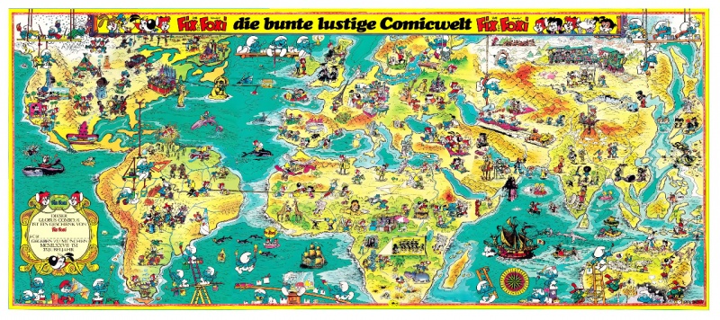 Datei:Beilage FF 1977-11 bis 13 Poster Comic-Weltkarte (Gesamt).jpg